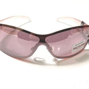 True Religion Pink Wraparound Sunglasses